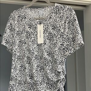 Calvin Klein Monochrome Patterned Short Sleeve Top